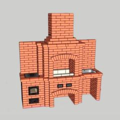 Уличная печь барбекю с мойкой