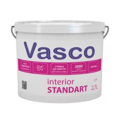 Фарба акрилова інтер'єрна Vasco Standart біла 2.7л