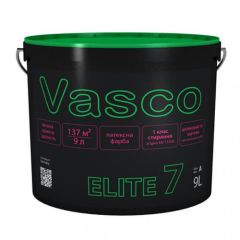Фарба зносостійка латексна матова ELITE 7 VASCO біла 9 л