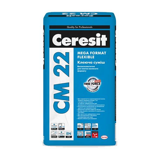 Клей для плитки Ceresit СМ-22 Mega Format Flexible, 25кг
