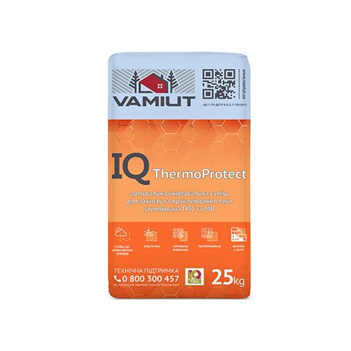 IQ ThermoProtect Смесь для приклеивания и армирования пенополистирола Vamiut (белая)