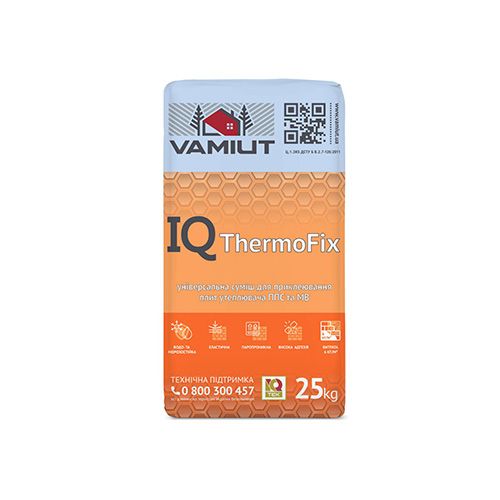 IQ ThermoFix (Wool) Смесь для приклеивания ГО утеплителя белая Vamiut