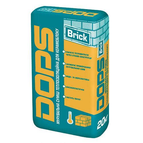 Зимовий клей для керамоблоків, цегли Dops Brick (-5 ° С), 20 кг