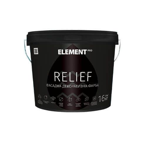 Фарба декоративна структурна, біла Relief Element PRO, 16кг