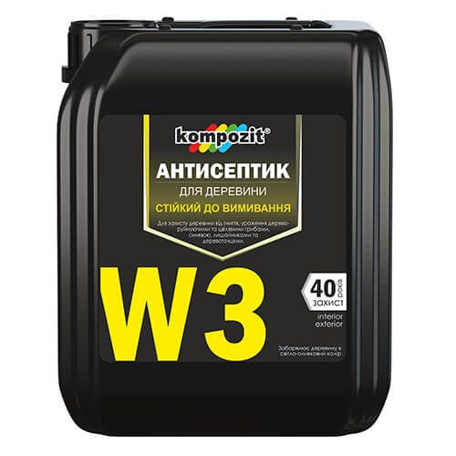 Антисептик трудновымываемый W3 Kompozit, 5л
