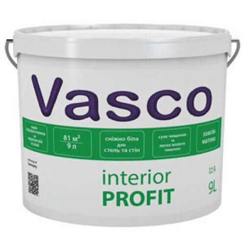 Фарба акрилова інтер'єрна Vasco Profit біла 9л