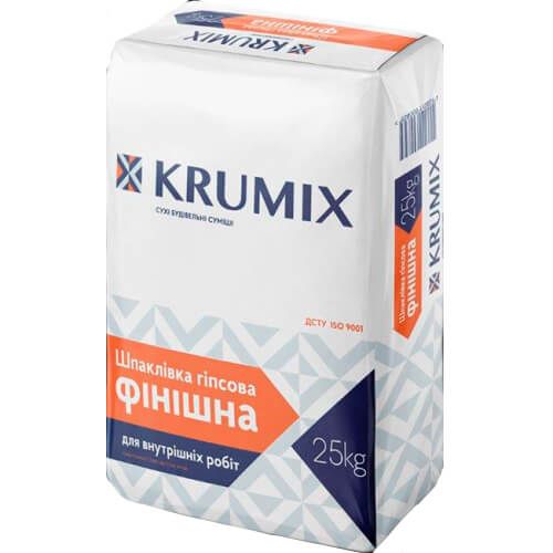 Шпаклівка гіпсова фінішна "KRUMIX" 25 кг