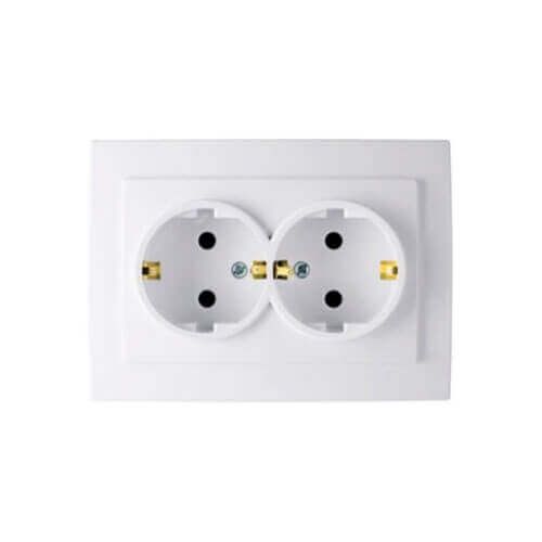 Nilson Touran Розетка подвійна з заземленням (біла) 24111025