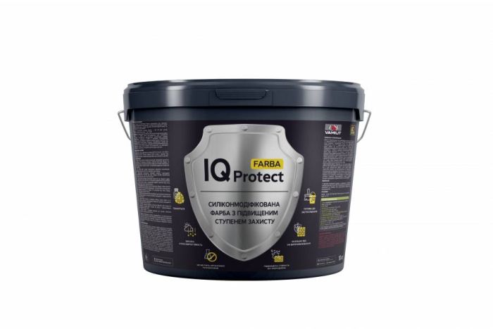 Фарба фасадна силікон-полімерна з підвищеним ступенем захисту IQ PROTECT FARBA, відро 10 л