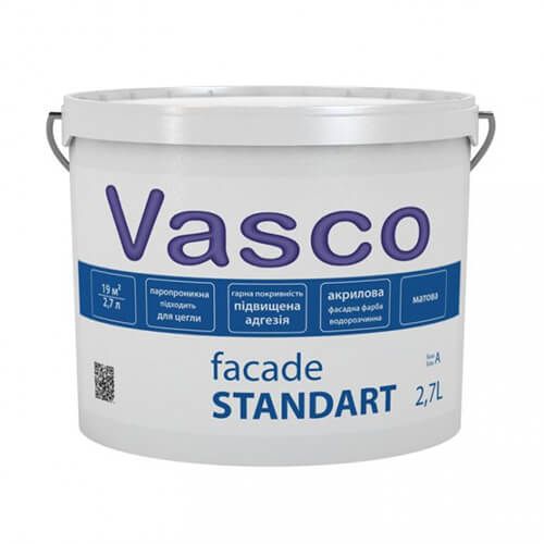 Фарба фасадна Fasade Standart Vacko біла 2.7л