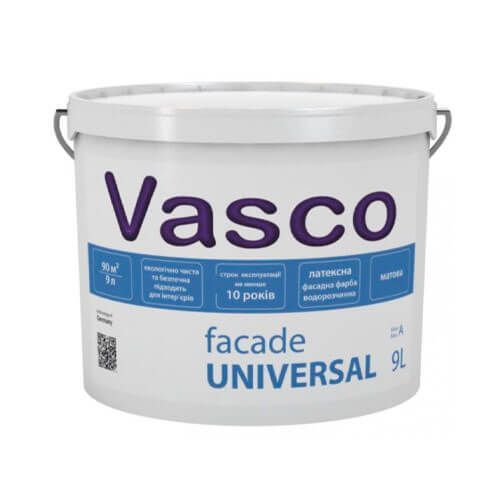 Краска фасадная Fasade Universal Vasko белая 9л