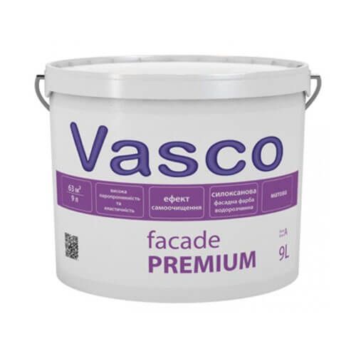 Краска фасадная Fasade Premium Vasko белая 9л