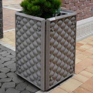 Цветочница Глория квадратная, серая ракушка Золотой Мандарин