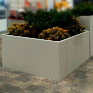 Клумба соло квадратна 1200х1200х620, сіра без кашпо Золотий Мандарин