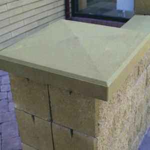 Кришка на стовпчик 380x380x70 Гірчична Золотий Мандарин