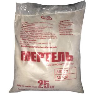 Мертель шамотный (огнеупорная смесь), 25 кг (Хмельницк)