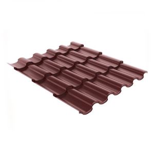 Металлочерепица Ruukki Adamante (каштан, RR887) R30 0.52mm