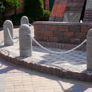 Стовп паркувальний (антипаркувальний боллард) сірий 970х300 мм